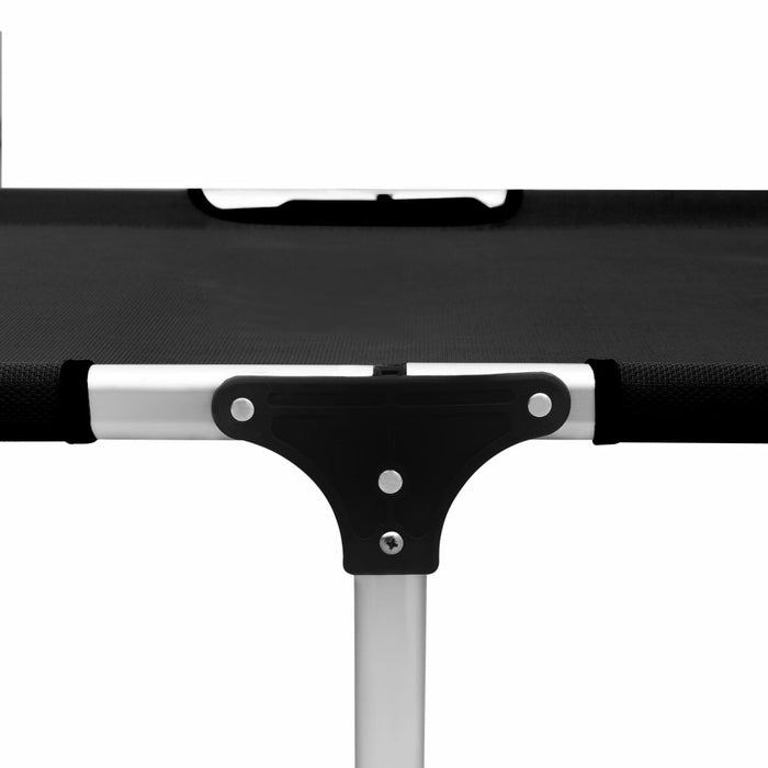 VXL Tumbona Plegable Alta Para Mayores Aluminio Negro