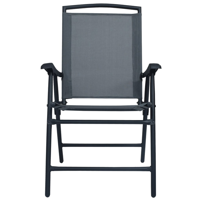 VXL Folding Garden Chairs 2 Units Textilene Gray