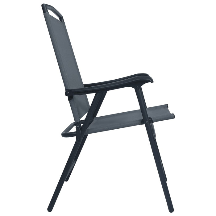 VXL Folding Garden Chairs 2 Units Textilene Gray