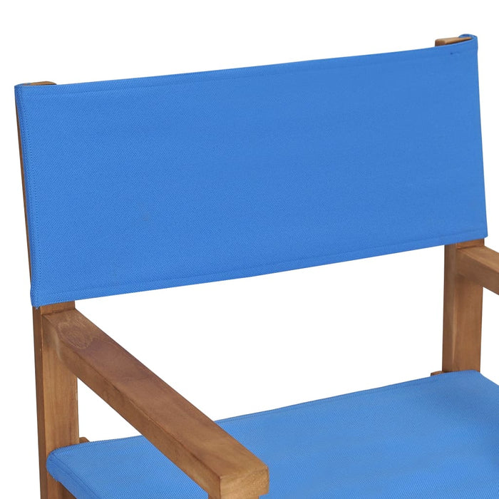 VXL Solid Teak Wood Director's Chair Blue