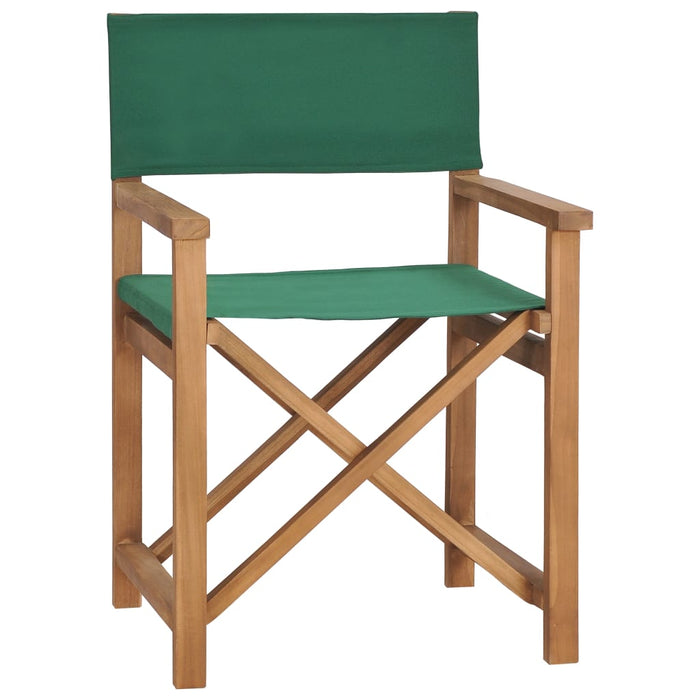 VXL Green Teak Solid Wood Director's Chair