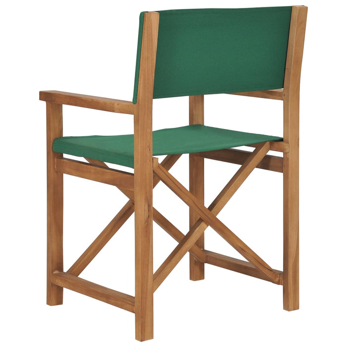 VXL Green Teak Solid Wood Director's Chair