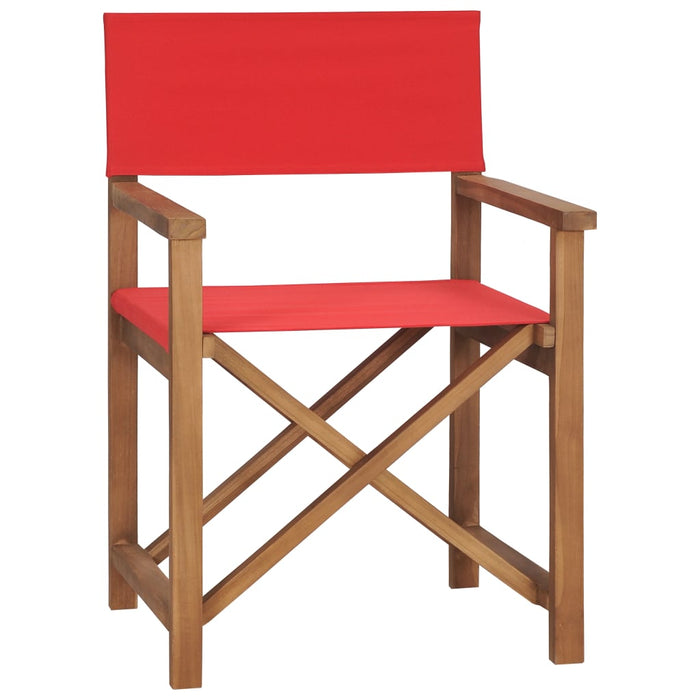 VXL Red Teak Solid Wood Director's Chair