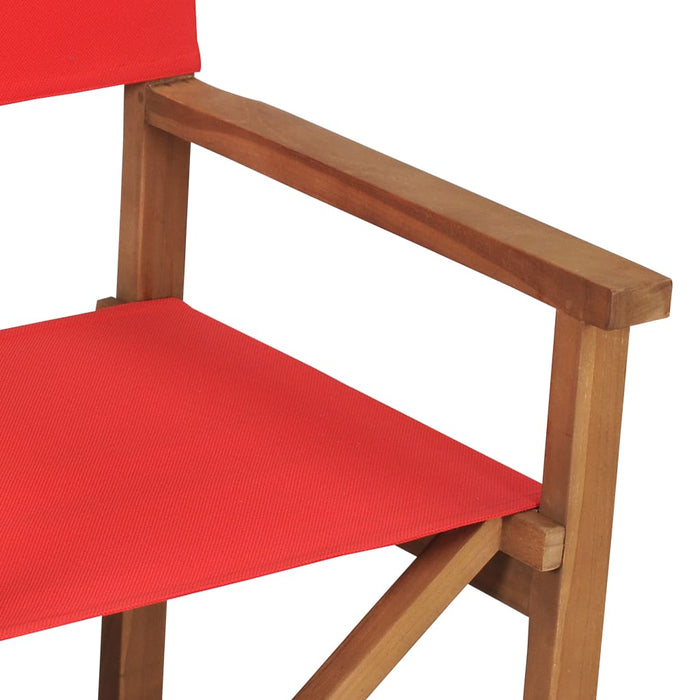 VXL Red Teak Solid Wood Director's Chair