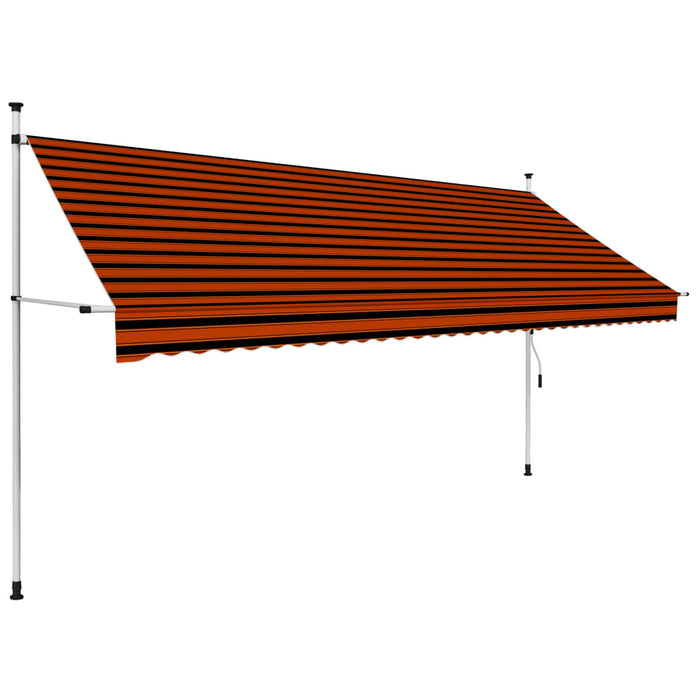 VXL Manual Retractable Awning Orange and Brown 350 Cm
