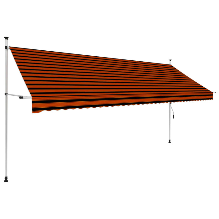 VXL Manual Retractable Awning Orange and Brown 400 Cm
