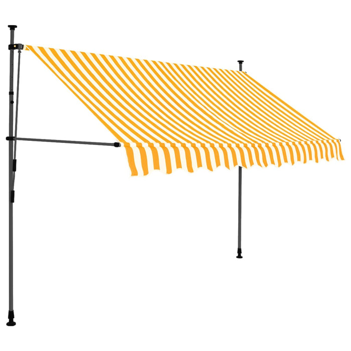 VXL Manual Retractable Awning with White and Orange Led 300 Cm
