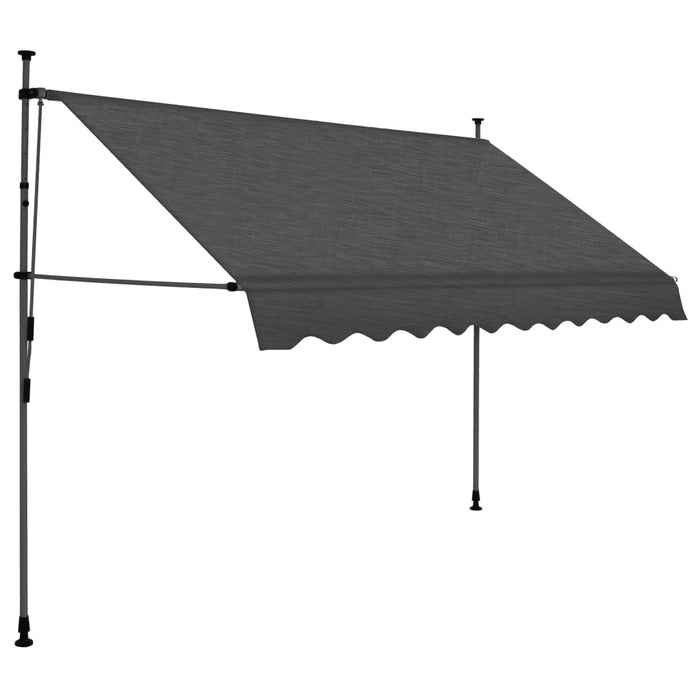VXL Manual Retractable Awning With Led Anthracite Gray 250 Cm