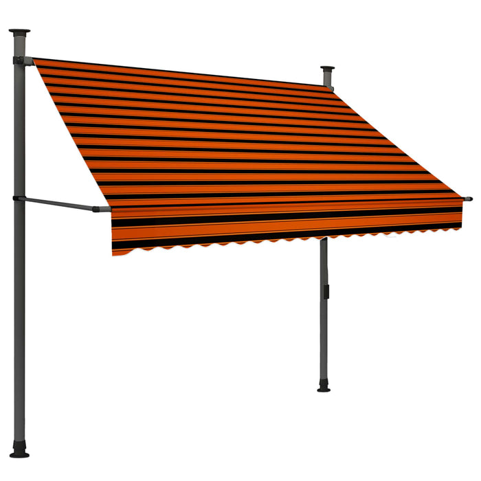 VXL Manual Retractable Awning with Orange and Brown Led 200 Cm