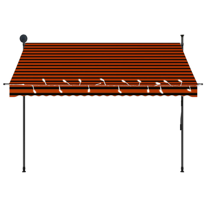 VXL Manual Retractable Awning with Orange and Brown Led 250 Cm