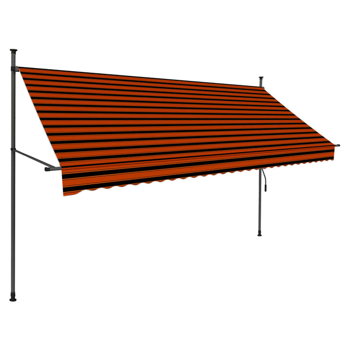 VXL Manual Retractable Awning with Orange and Brown Led 300 Cm