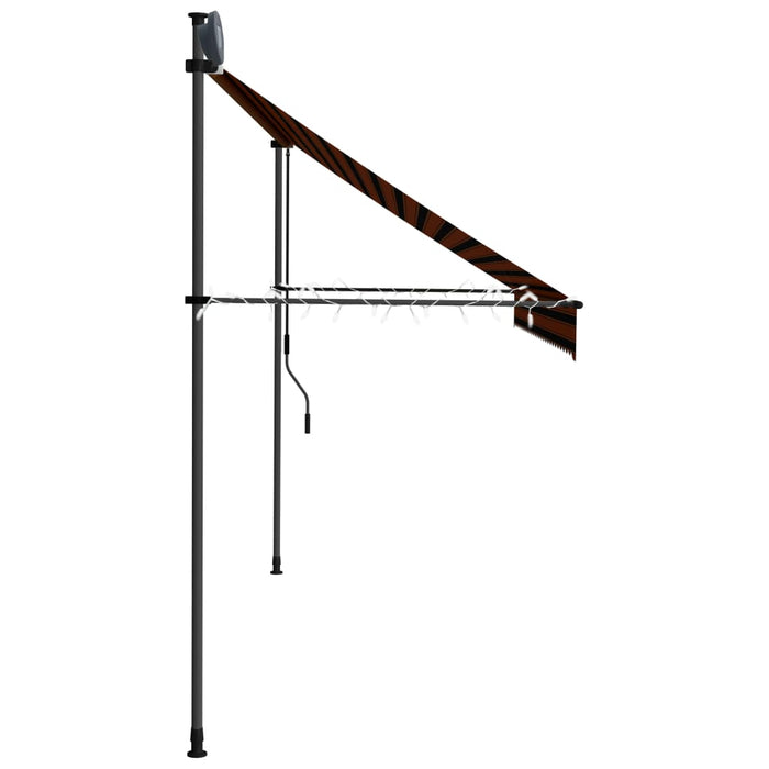 VXL Manual Retractable Awning with Orange and Brown Led 300 Cm