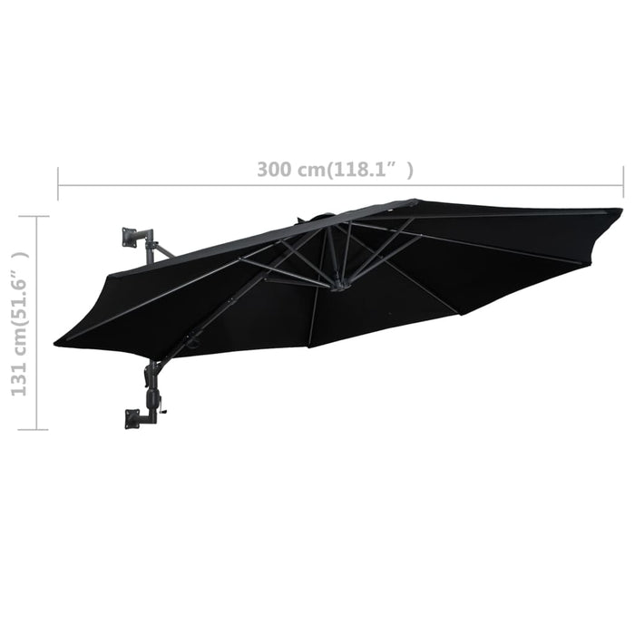 VXL Wall Umbrella with Black Metal Pole 300 Cm