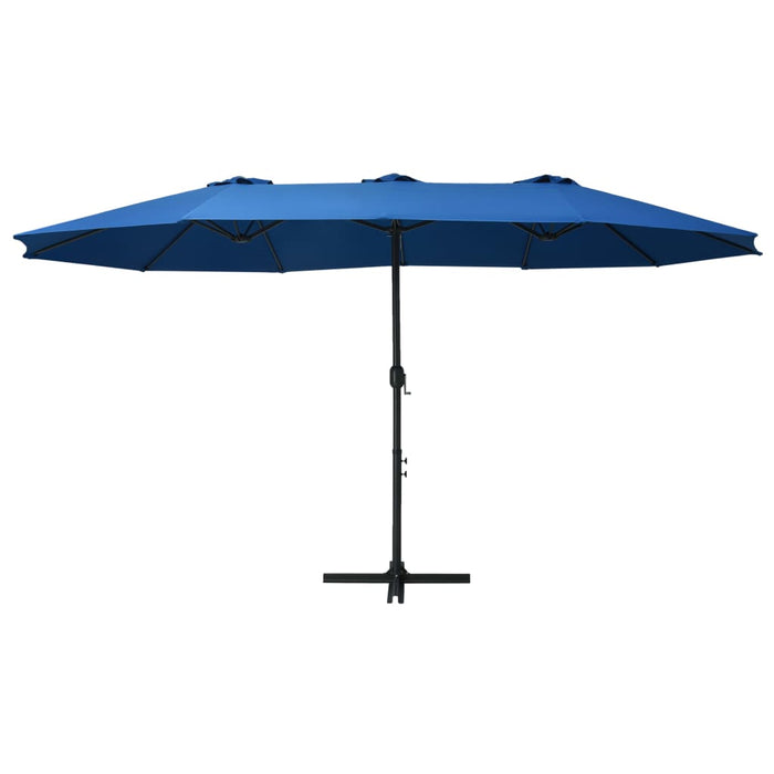 VXL Garden Umbrella with Aluminum Pole Blue 460X270 Cm