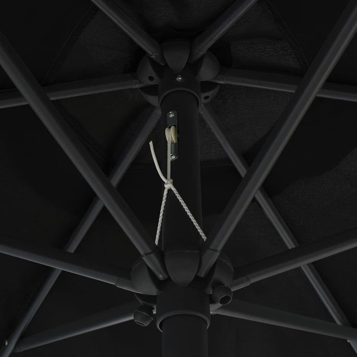 VXL Umbrella With Led Lights And Black Aluminum Pole 270 Cm