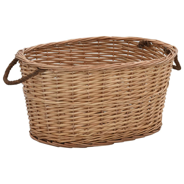 VXL Wood Basket With Transport Handles Natural Sauce 58X42X29Cm