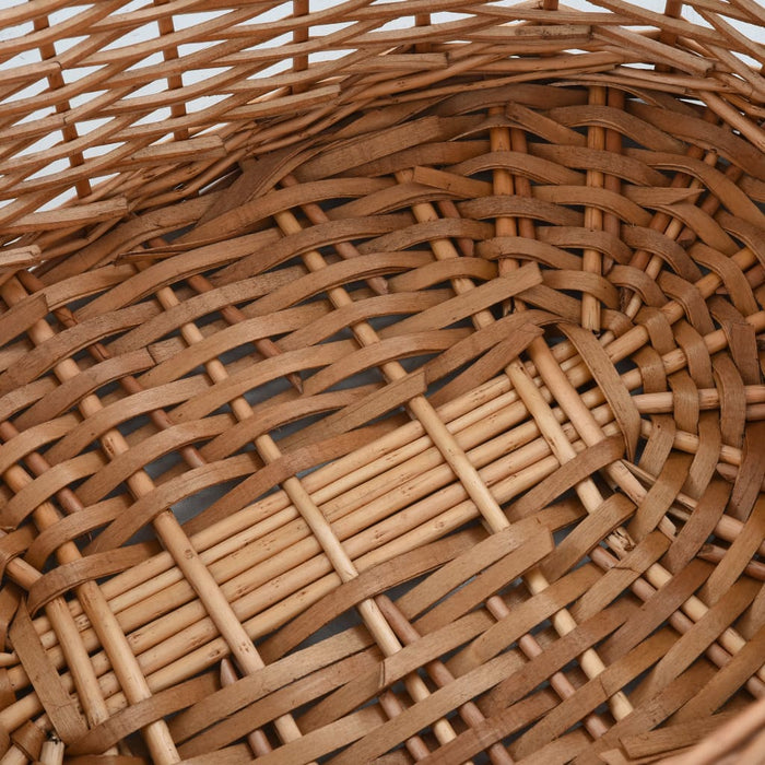 VXL Wood Basket With Transport Handles Natural Sauce 58X42X29Cm