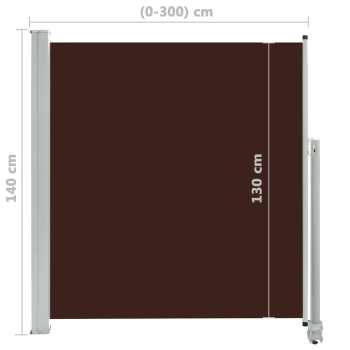 VXL Retractable Side Awning for Patio Brown 140X300 Cm