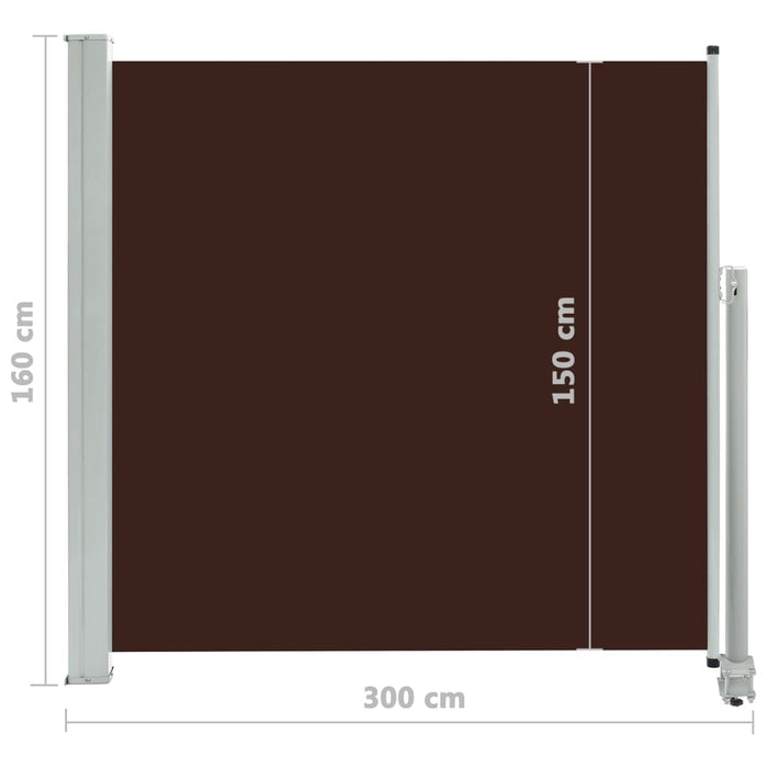 VXL Retractable Garden Side Awning Brown 160X300 Cm
