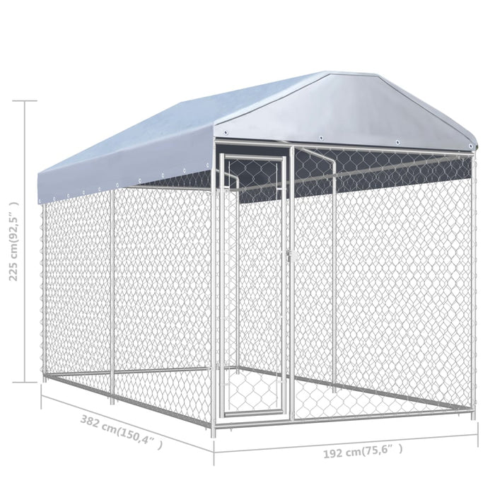VXL Outdoor kennel with awning 382x192x225 cm