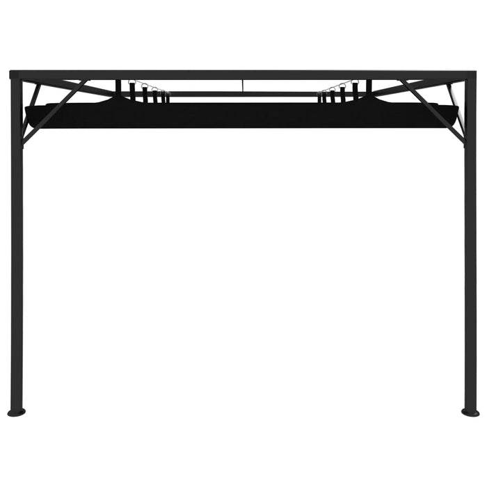 VXL Gazebo For Wall With Retractable Roof Anthracite Gray 3X3 M