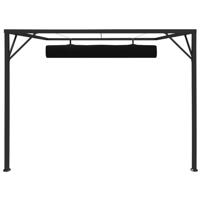 VXL Gazebo For Wall With Retractable Roof Anthracite Gray 3X3 M