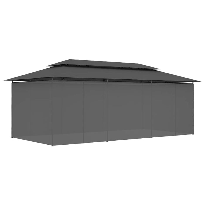 VXL Gazebo With Anthracite Gray Curtains 600X298X270 Cm