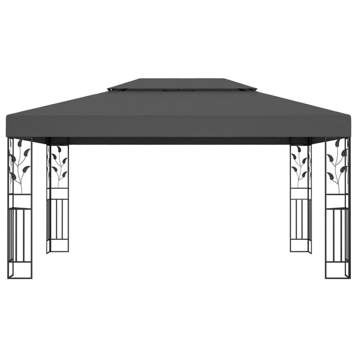 VXL Gazebo With Double Roof Anthracite Gray 3X4 M