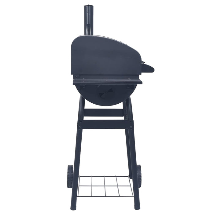 VXL Charcoal Barbecue with Smoker and Bottom Shelf Black