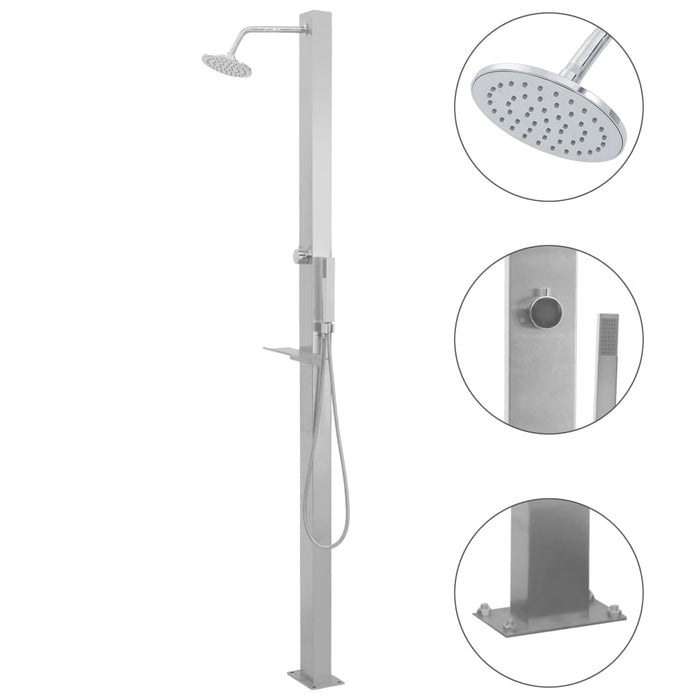 VXL Straight Stainless Steel Outdoor Shower