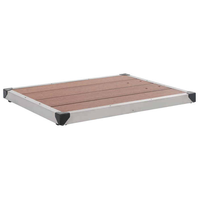 VXL Garden Shower Tray Wpc Stainless Steel Brown 80X62 Cm