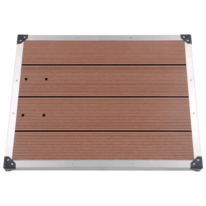 VXL Garden Shower Tray Wpc Stainless Steel Brown 80X62 Cm