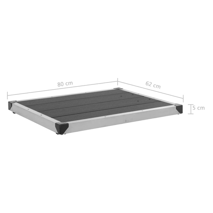 VXL Garden Shower Tray Wpc Stainless Steel Gray 80X62 Cm