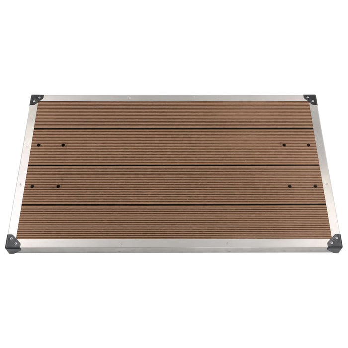 VXL Garden Shower Tray Wpc Stainless Steel Brown 110X62 Cm