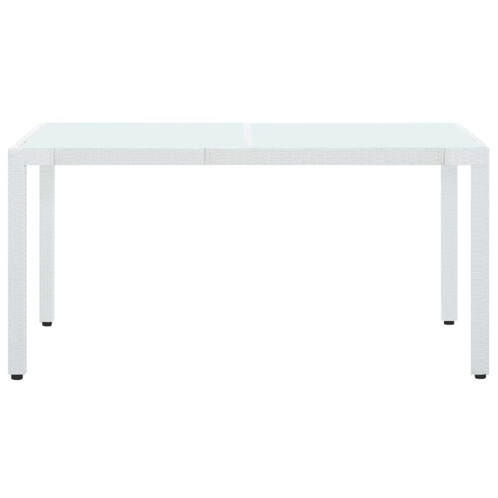 VXL White Synthetic Rattan Garden Table 150X90X75 Cm