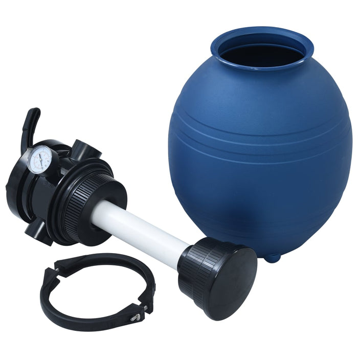 VXL Pool sand filter with 4-position valve blue 300 mm