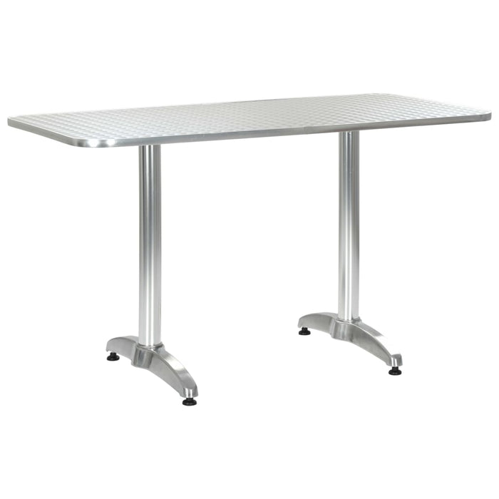 VXL Silver Aluminum Garden Table 120X60X70 Cm