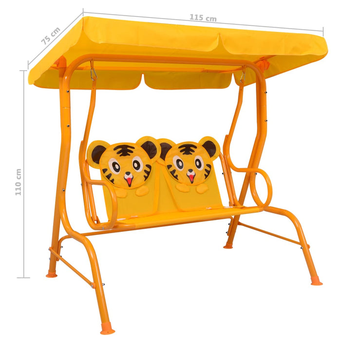 VXL Rocking Bench for Children Yellow Fabric 115X75X110 Cm
