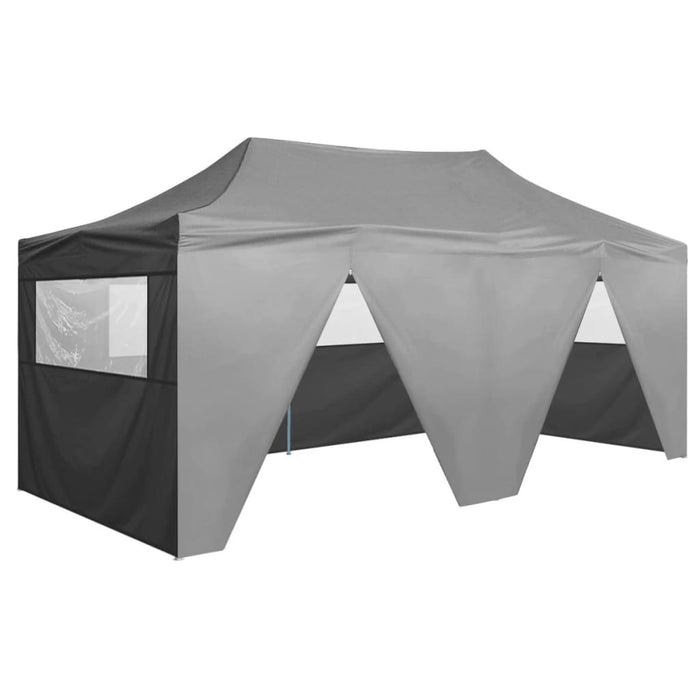 VXL Professional Folding Tent With 4 Anthracite Steel Walls 3X6 M