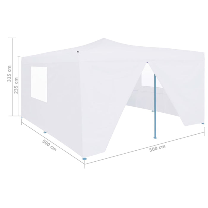 VXL Folding Gazebo With 4 White Walls 5X5 M