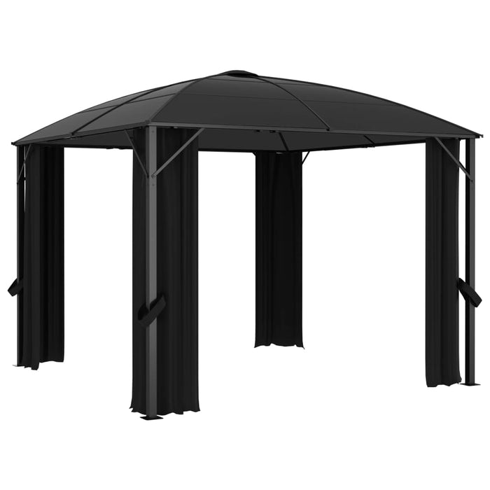 VXL Gazebo With Anthracite Gray Curtains 300X300X265 Cm