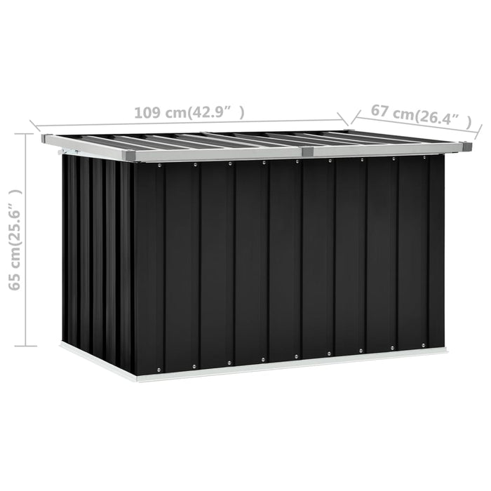 VXL Garden Storage Box Anthracite Gray 109X67X65 Cm