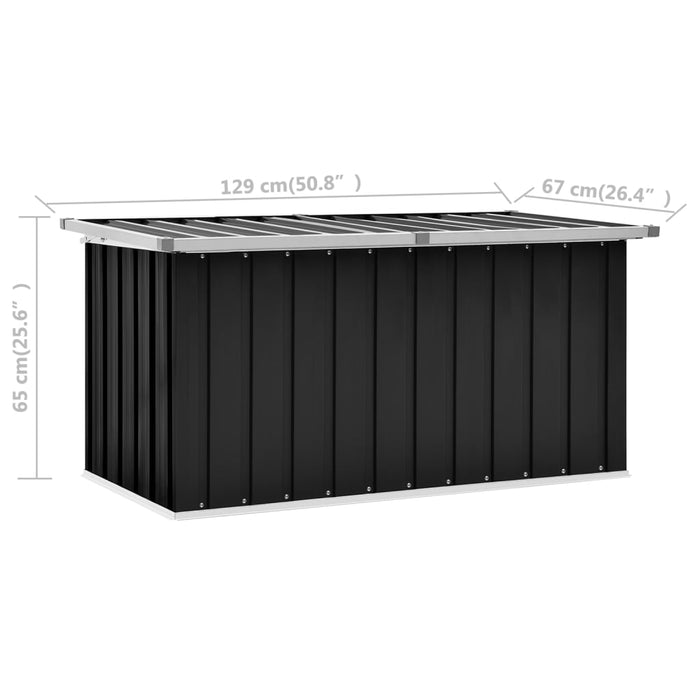 VXL Garden Storage Box Anthracite Gray 129X67X65 Cm