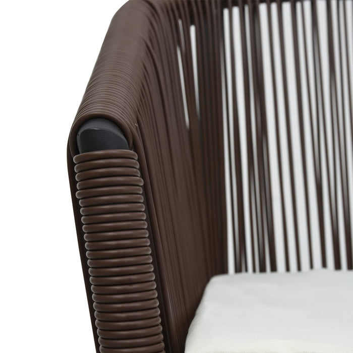 VXL 3-Piece Garden Furniture Set with Brown PVC Rattan Cushions