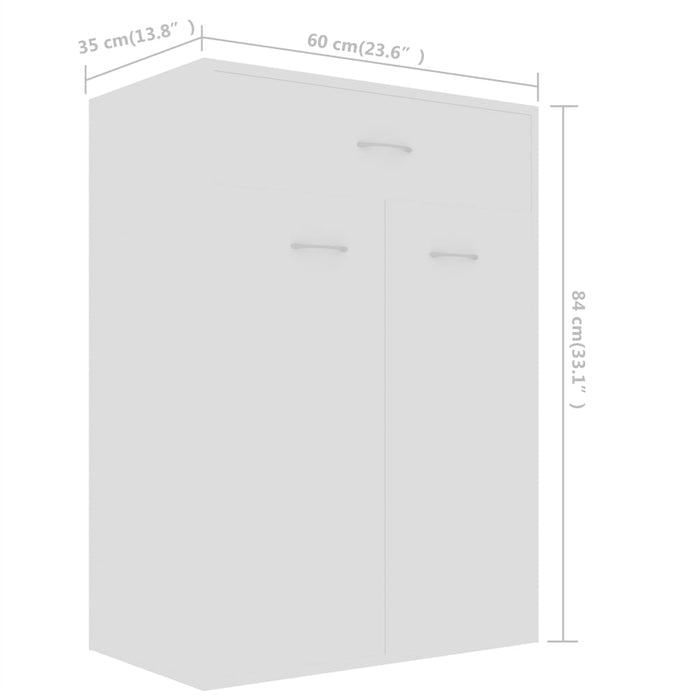 VXL Mueble zapatero de aglomerado blanco 60x35x84 cm
