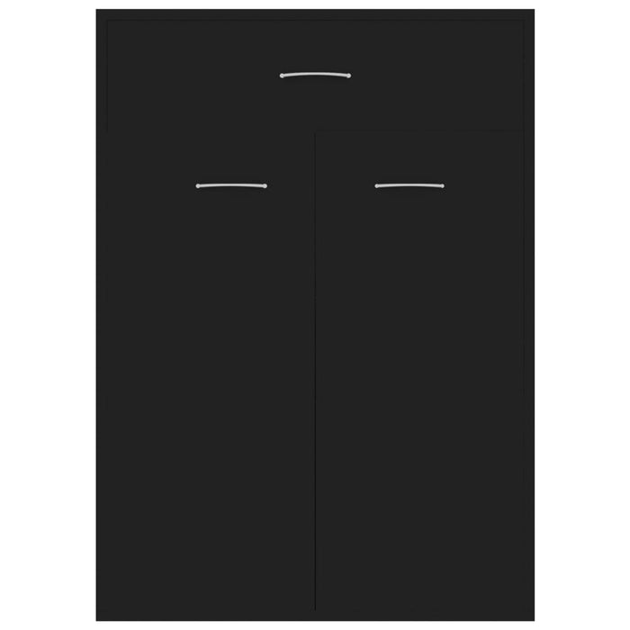 VXL Mueble zapatero de aglomerado negro 60x35x84 cm