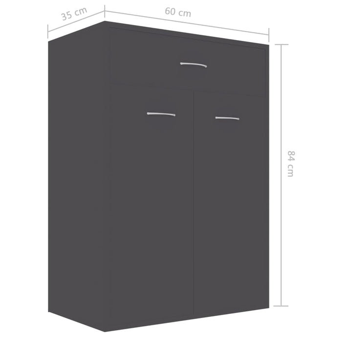 VXL Mueble zapatero de aglomerado gris 60x35x84 cm
