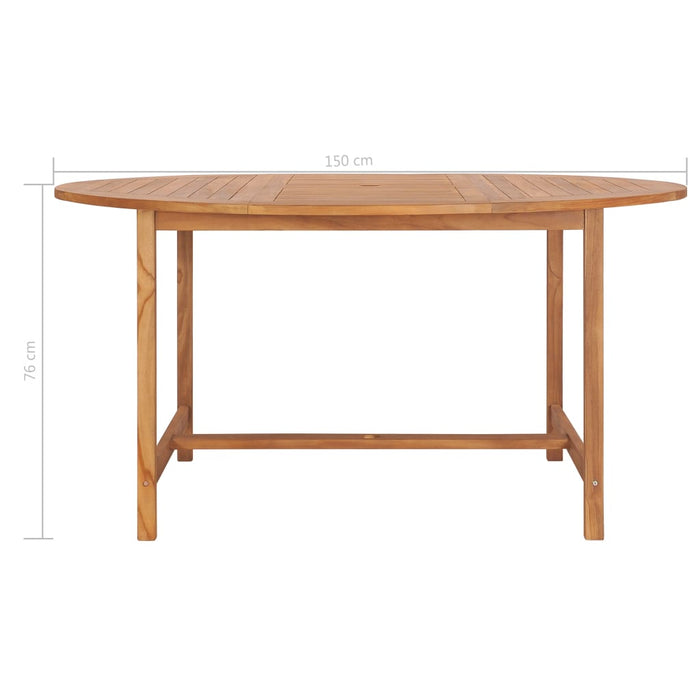 VXL Solid Teak Wood Garden Table 150X76 Cm