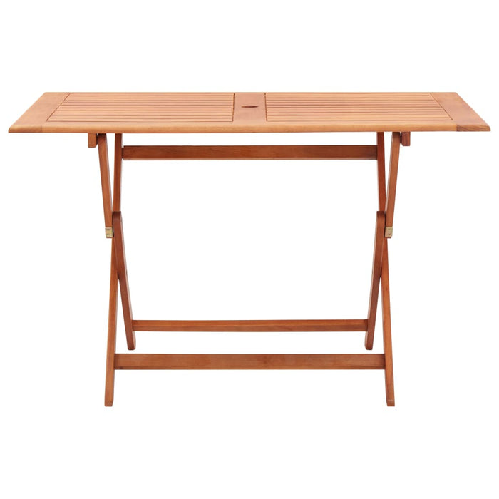 VXL Folding Garden Table Solid Eucalyptus Wood 120X70X75 Cm