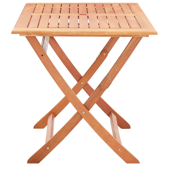 VXL Folding Garden Table Solid Eucalyptus Wood 120X70X75 Cm